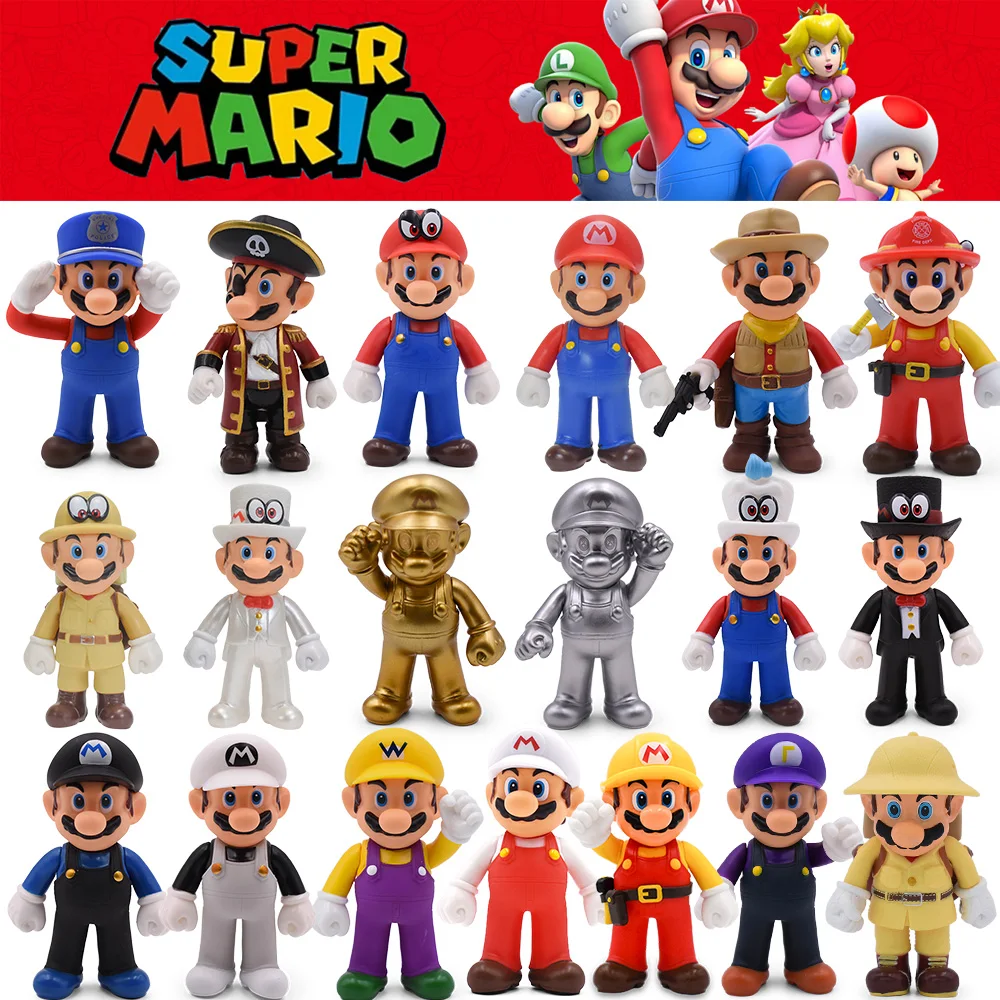 

Super Mario Bros. Action Figure Odyssey Cartoon Game Golden Cowboy Mairo PVC Ornament Collectible Model Toys for Birthday Gifts