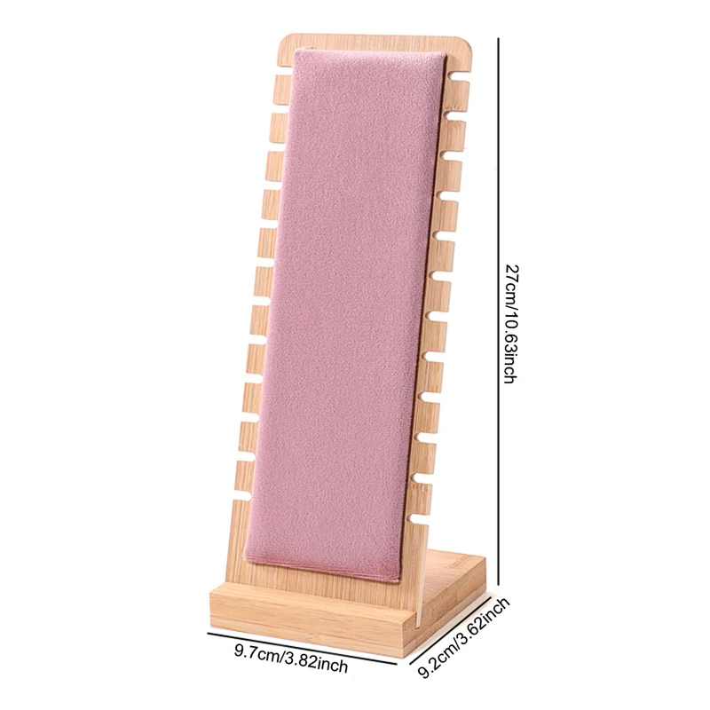 Necklace Display Stand, Velvet Soft Mat Multiple Jewelry Pendant Holder, Tabletop Necklace Bracelets Chain Organizer view 6