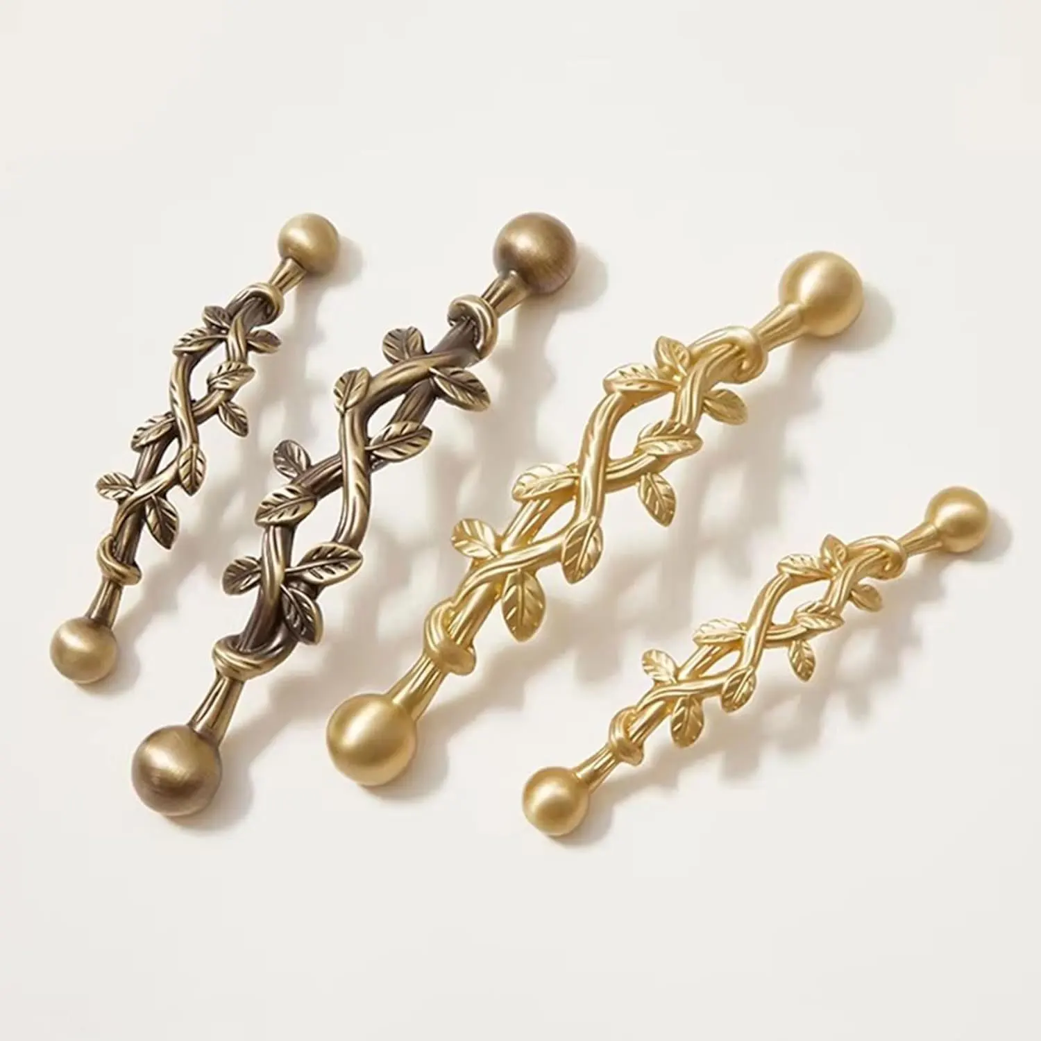 Vintage Brass Vine Cabinet Door Handles Creative Minimalist  Antique Bronze Drawer Wardrobe Pulls Copper Kitchen Cupboard Handle