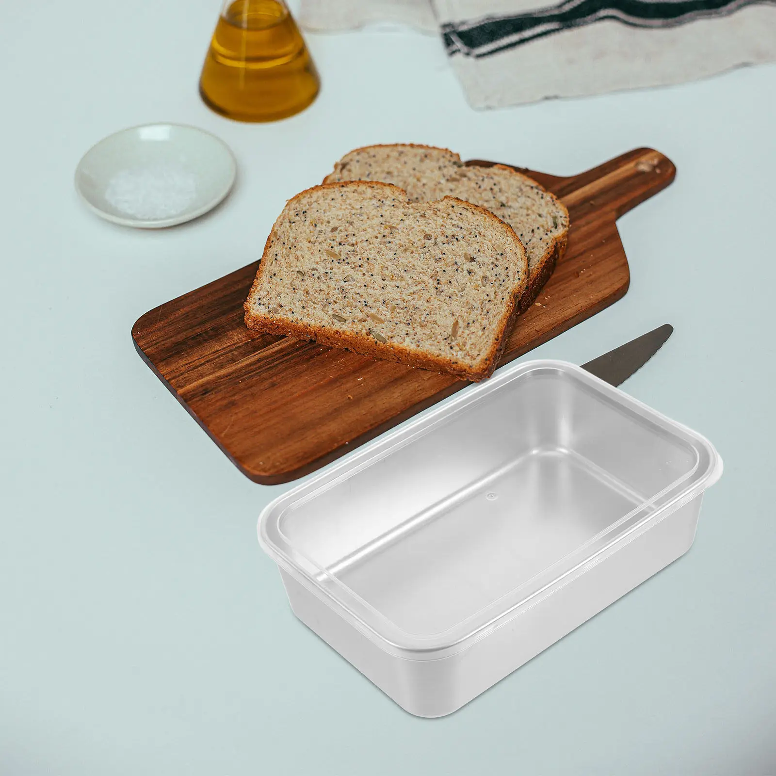 

1 Piece Stainless Steel Tiramisu Mold with Lid Thickened Design for Baking Steaming Cake Making Rectangle Cake Pan Kitchen