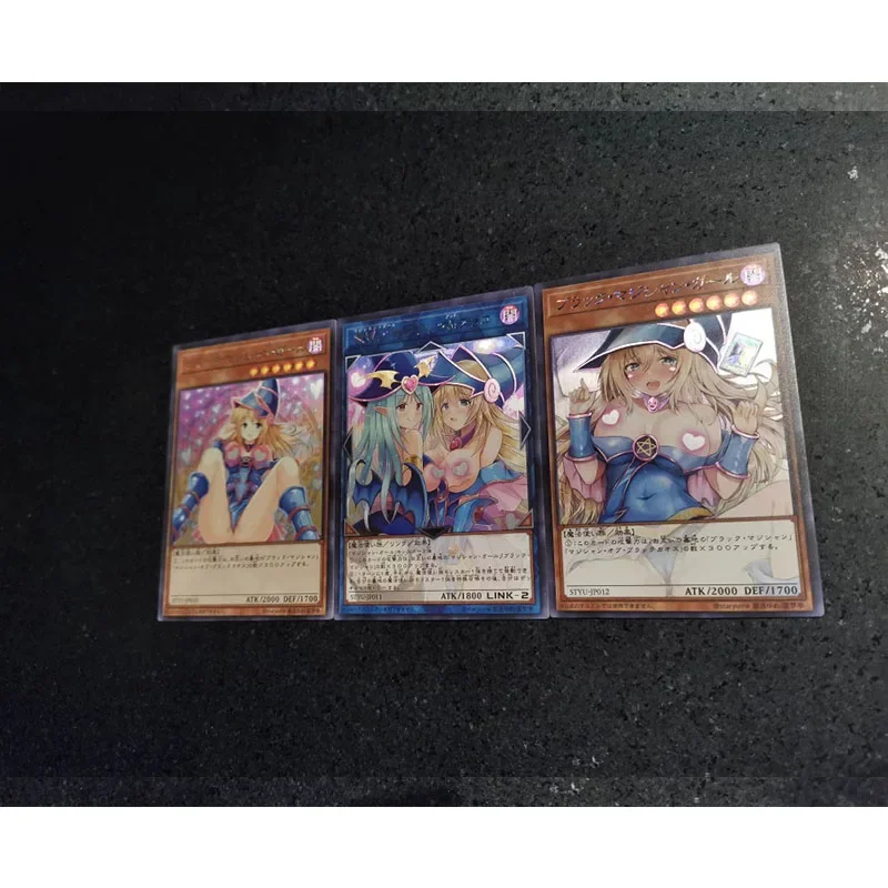 Anime Yu-Gi-Oh! DIY Laser Flash Card Black Magician Girl Toys for boys Board Game Battle Game Collectible Cards Birthday Present