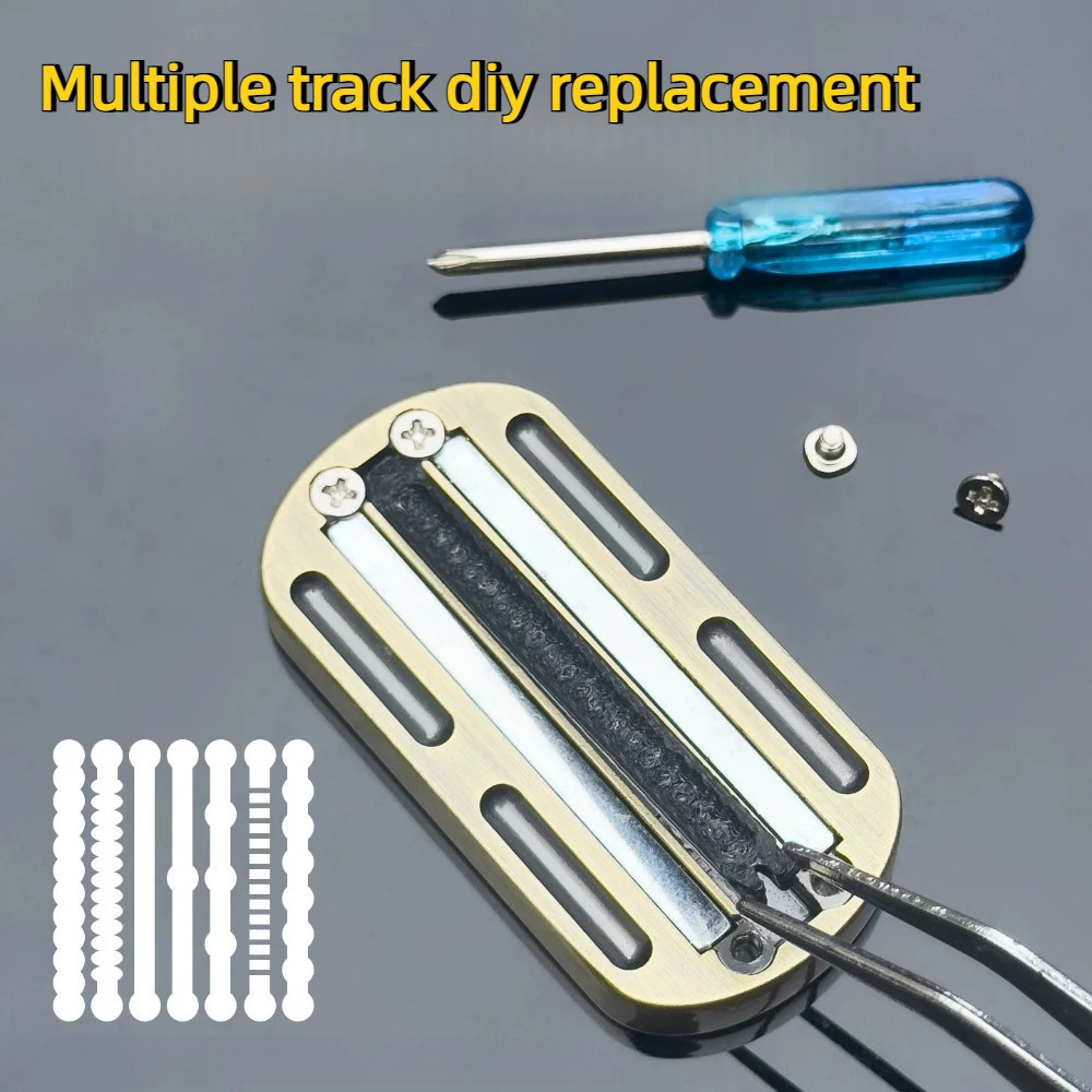 EDC DingDing Black Technology PaPa Coin Mechanical Metal DIY Dense Track Fingertip Card Pushing Stress Toy