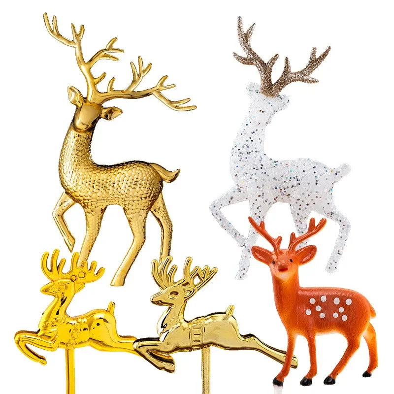 Simulazione sdraiato natale Sika cervo artificiale renna fata giardino miniature Prop modello animale figurina vetrina negozio