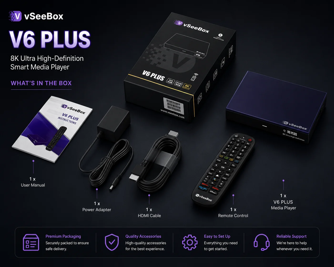 VSeeBox V6 Plus 64 جيجابايت بد - مراجعة Home Cinema Google وسعره