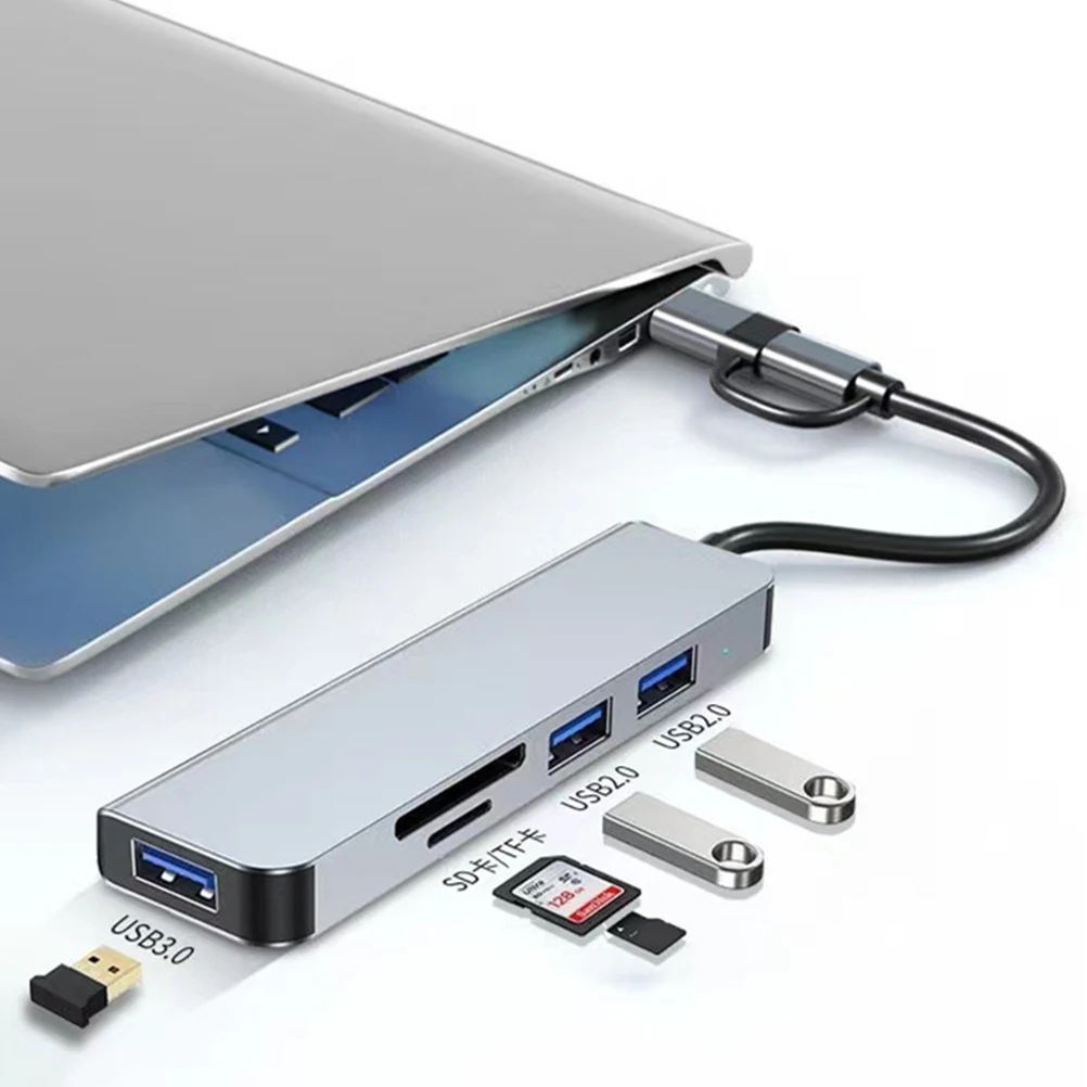 

8 Ports USB Docking Station Hub USB 3 0 2 0 Card Reader for Laptops High Speed Data Transfer Multi Function Adapter Extra