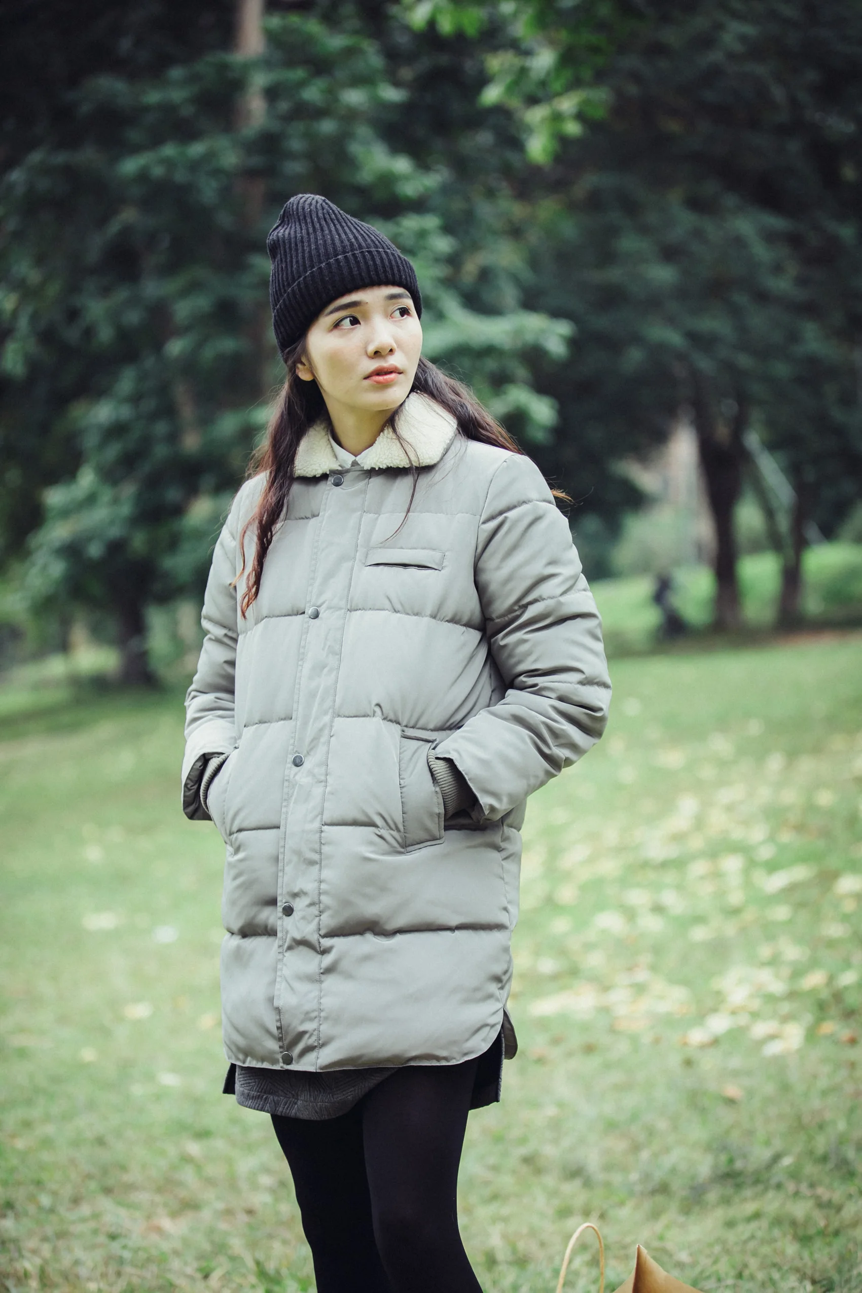 YANGHAOYUSONG Homemade YUTU&MMn women's gray blue autumn and winter cotton coat mid-length jacket 301#