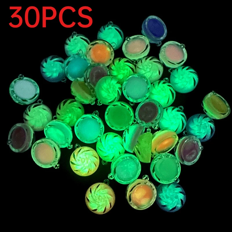 

30Pcs Glitter Luminous Crystal Bun Charms Resin Pendants DIY Accessories For Keychain Bag Earrings
