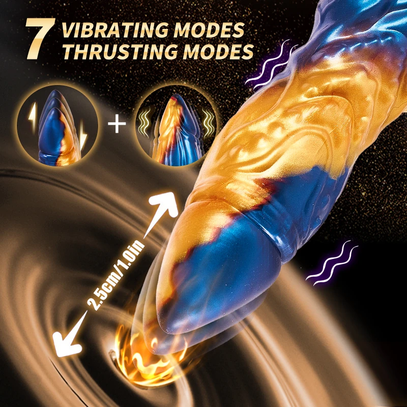 3IN1 Thrusting Dildo Vibrator Anal G-spot Vibrator Monster Dildo Remote Control 7 Modes Fantasy Dildo Adult Sex Toys for Women