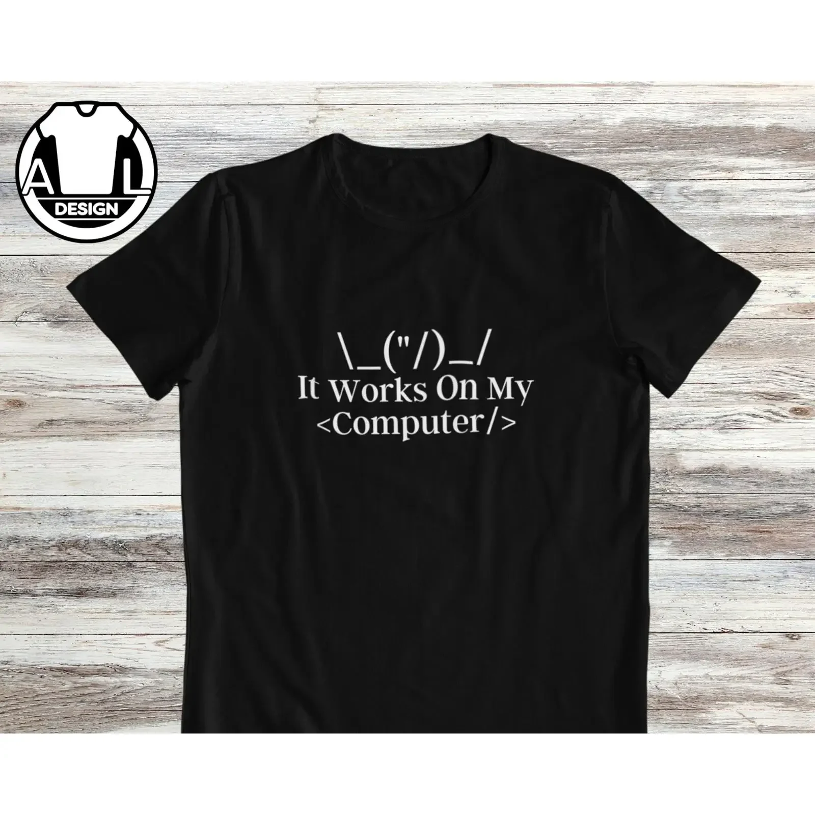 It Works On My Computer Shrug Meme Funny Programmer T Shirt Coder Developer Tech for Coding Enthusiasts vintage Washed Soft