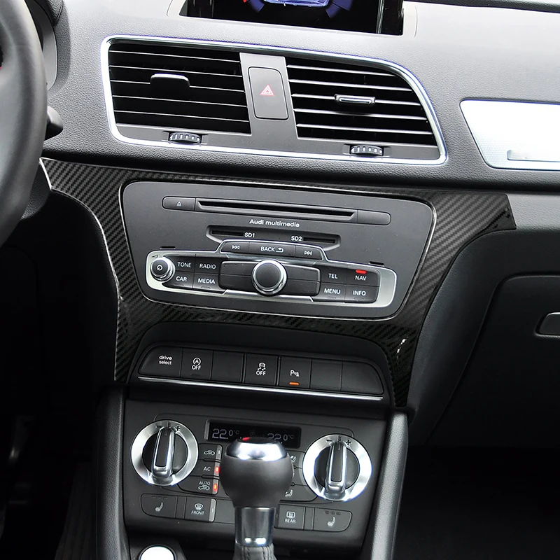 

Car Styling Center Console Frame Decoration Trim Strips For Audi Q3 2012-2016 LHD Stainless Steel Interior Accessories Sticker