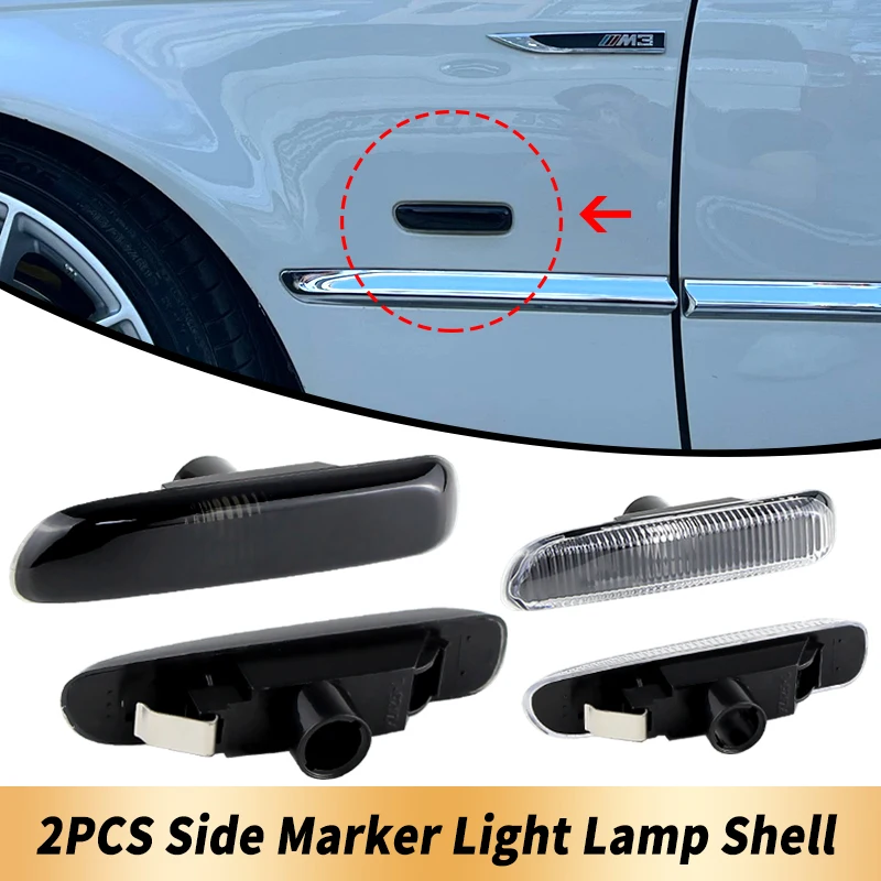 2PCS Car Turn Signal Side Fender Marker Light Lamp Cover Shell For BMW 3 Series E46 Sedan Saloon Coupe Convertible Wagon Estate