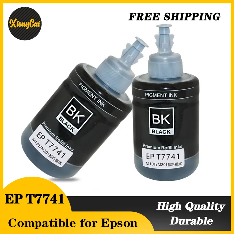 

2 Bottles Refill Pigment Ink T7741 7741 140ML for Epson Workforce M100 M101 M105 M200 M201dw M205 for Epson Ink Cartridges