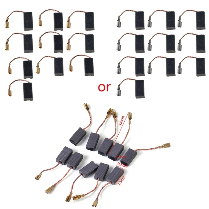 

10 Pcs Lightweight Carbon Brushes Replacement for BOSCH GWS 8-125 GWS 9-150CS GWS6-100 D11 Motor Accessories