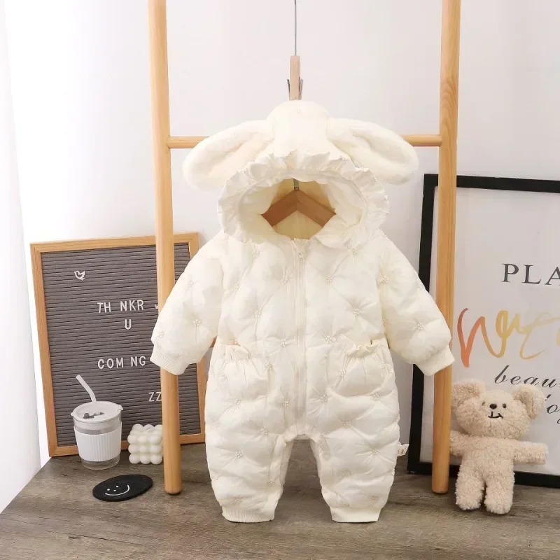 2024 New Winter Baby Cotton Clothes Jumpsuit Winter Clothing Female Baby Winter Thickened Crawl Clothes Baby Winter Outwear