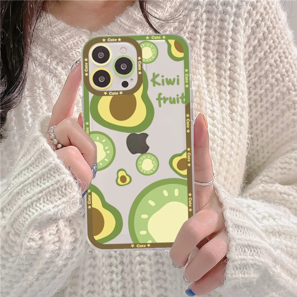 Cute Cartoon Fruit Avocado Phone Case For Redmi 7 8 9 A For Redmi Note 5 7 8 9 10 11 Pro Max 4G 5G Funfas