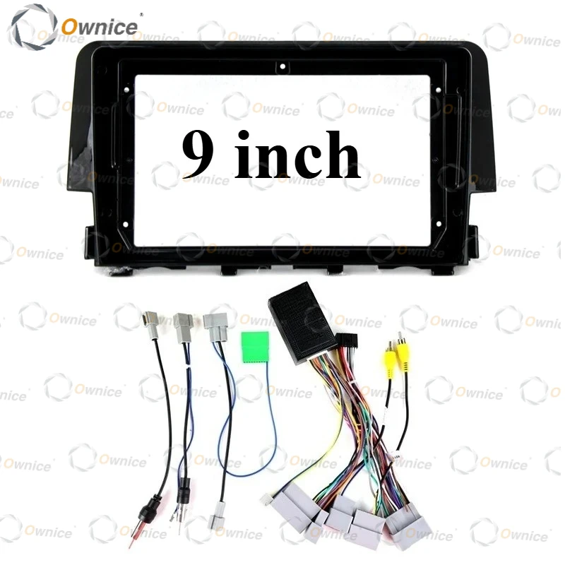 

Ownice 9" Car Radio Fascias for Honda Civic 10 FC FK 2015 -2021 Stereo Panel Wiring Harness Connector Power Cable Canbus Decoder