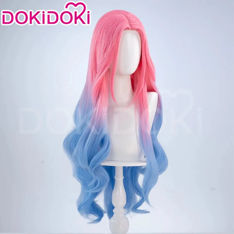 В НАЛИЧИИ Mizi Hyuna Dyeing Wig Аниме Косплей Парик DokiDoki Женский 80 см Длинный Вьющийся Парик Градиентный Мизи Косплей Реквизит Майк FreeWig Cap