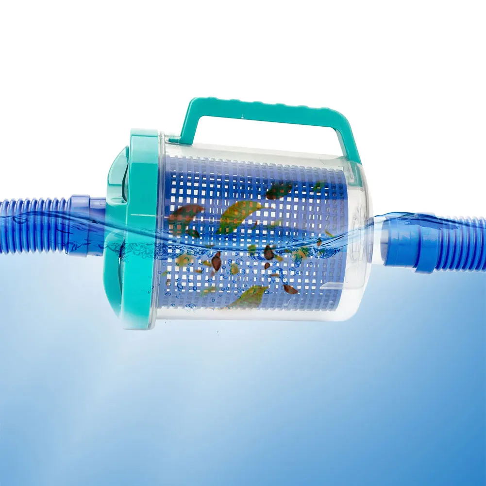 

Inline Pool Leaf Canister Pool Vacuum Filter with 5 Skimmer Socks Pool Leaf Collector Swimming Pool Accessories