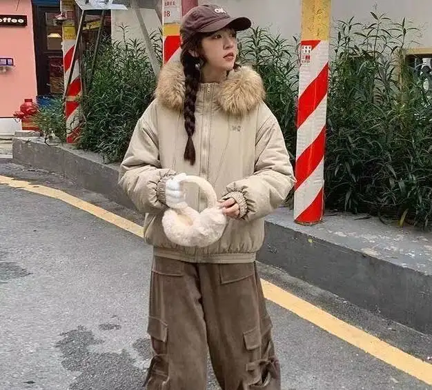 

Женские парки Dama, осенняя смесь, сращенные пуговицы, укороченные, с застежкой на талии, со вставками, минималистичные, современные, городские, студенческие, разноцветные