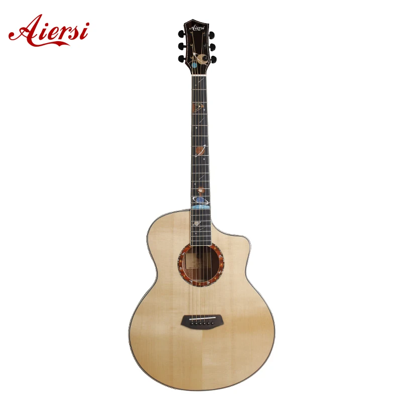 Aiersi-Glossy Acoustic Guitar, Cutaway, Space-Star Design, 40 Inch