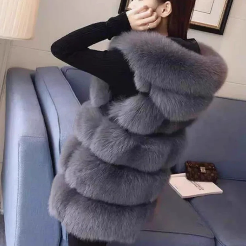 100% True Fox Fur Grass Coat Vest Women's Mid length 2024 New Winter Leather and Fur Integrated Block Jacket Winter Wear Coat