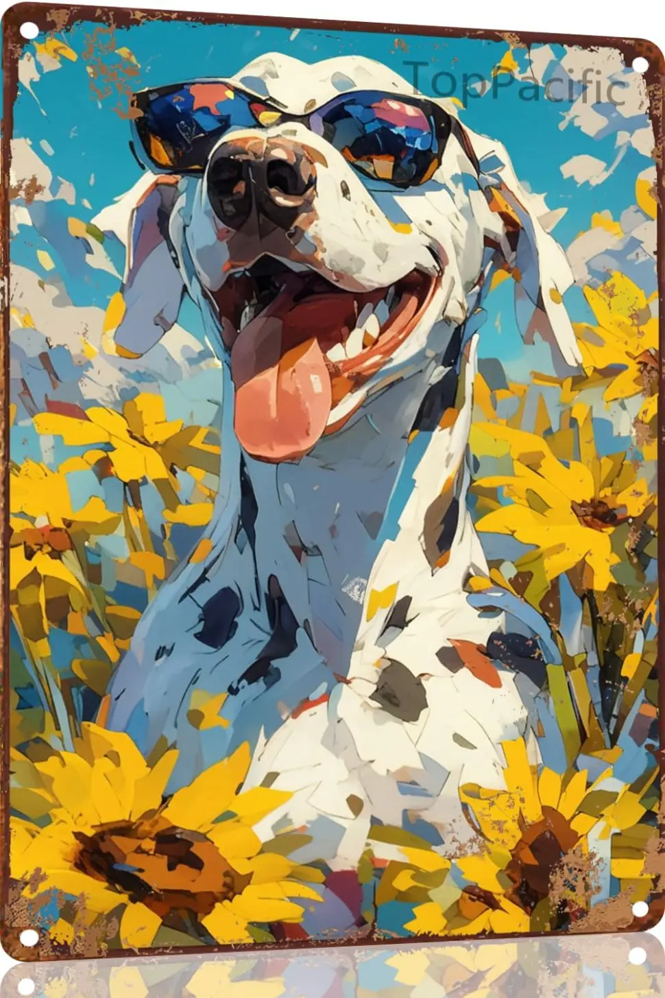 Vintage Metal Signs A Dalmatian Dog Wearing Sunglasses Funny Retro Tin Signs Wall Plaque Art Poster for Cafe Bar Res-aluminum
