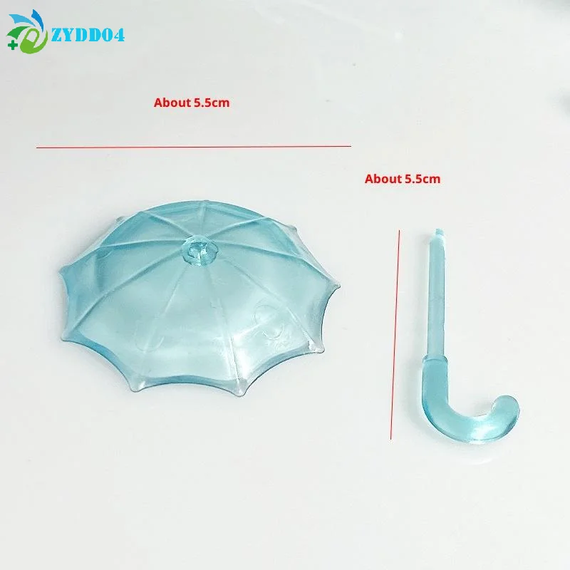 ● Mini paraguas de plástico azul para casa de muñecas, accesorios para muñecas, adorno de escena en miniatura, juguetes para niños, 1 Uds.