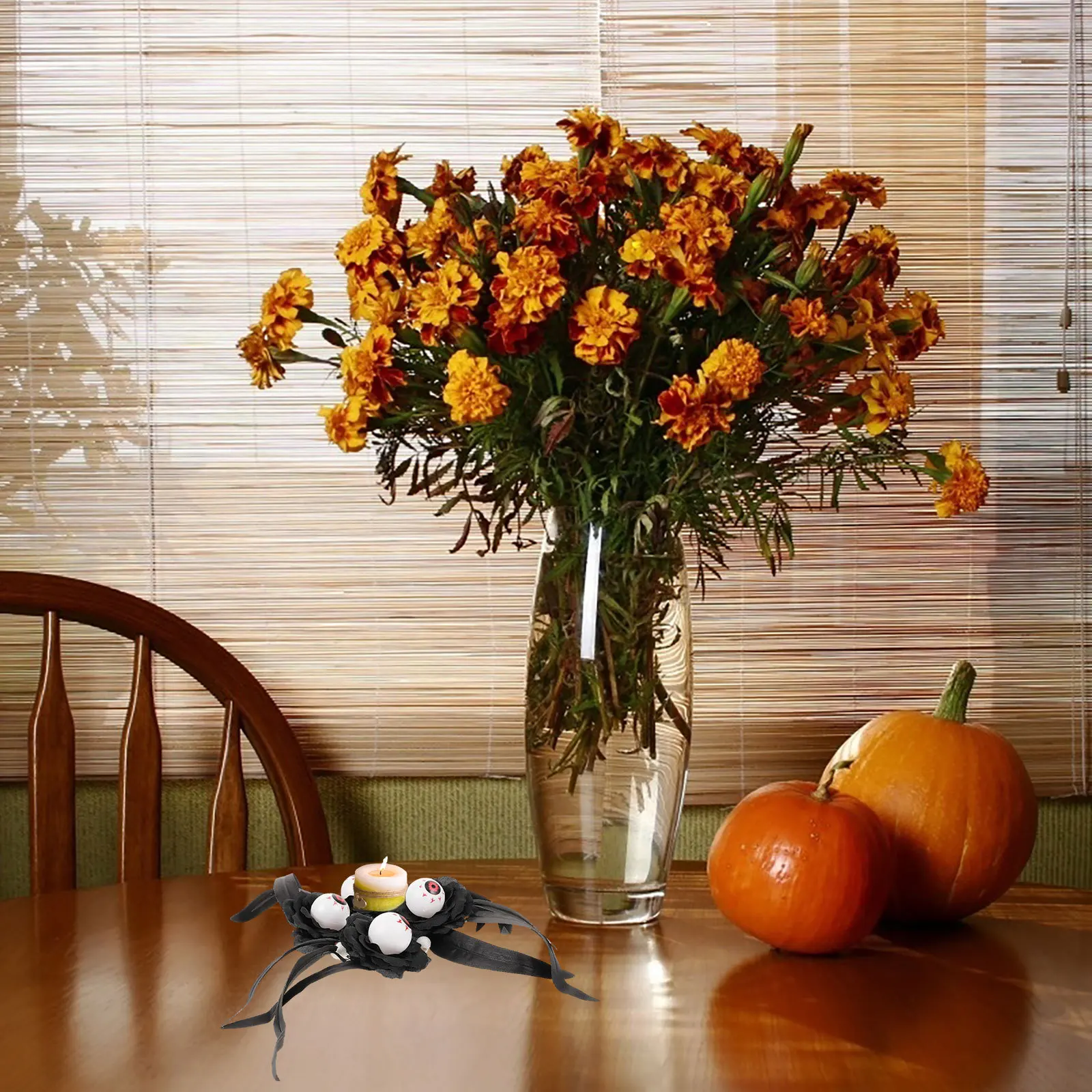 

Halloween Black Eyeball Ring Horror Holder Wreath Decorative Tabletop Centerpiece Party Decor Garland