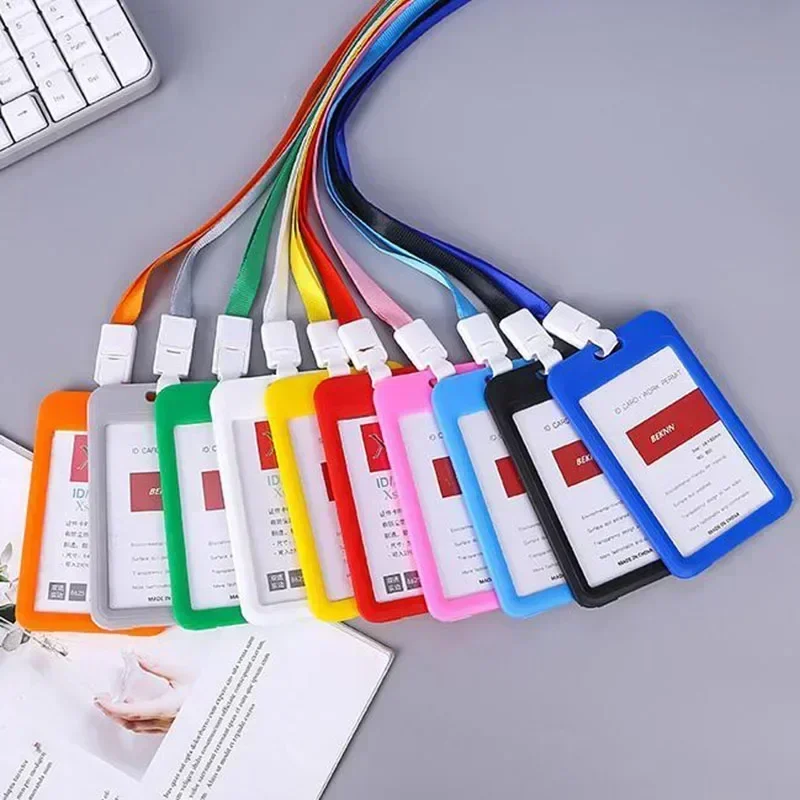 Lanyard-Kartenhüllen für Damen und Herren, Arbeitserlaubnis-Halter, Kreditkartenetui, Umhängeband, Studenten, Kinder, Buskartenetui, Ausweishalter