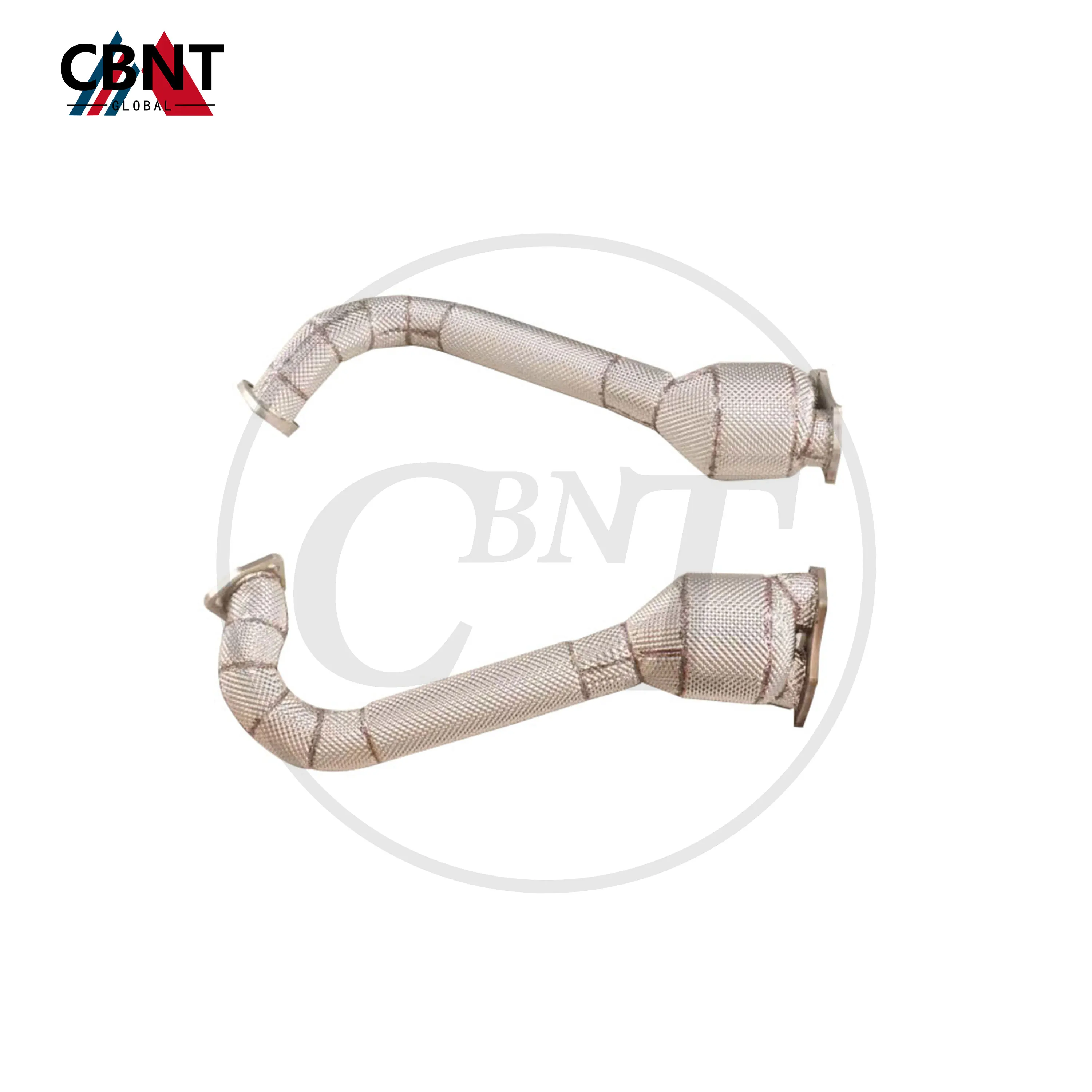 CBNT Exhaust Header with Catalytic Converter for Porsche 718 Cayman GT4/Spyder/GTS 4.0L SS304 Tuning Downpipe with Heat Shield