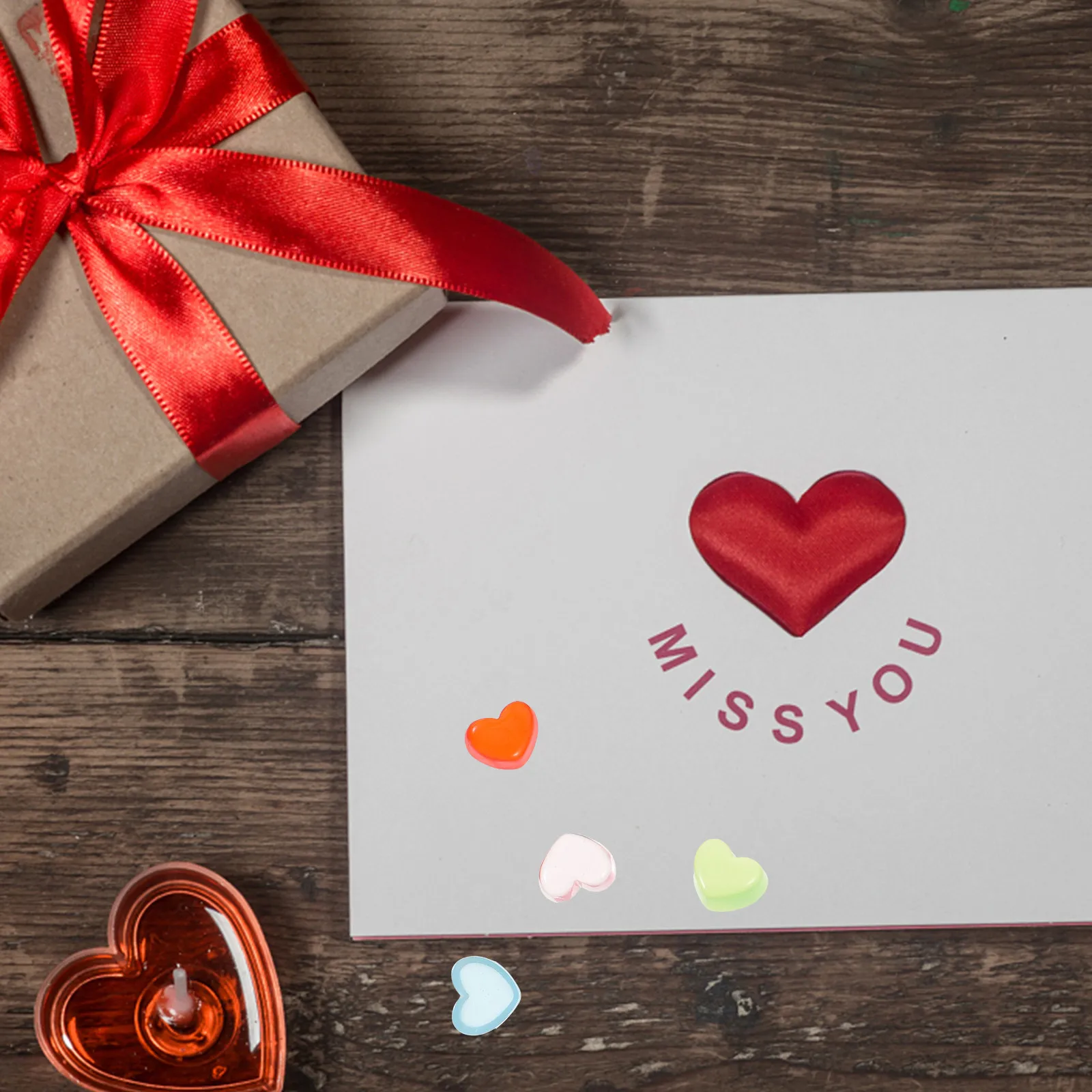 100Pcs Resin Heart Charms Colorful DIY Flatback Decorations for Phone Cases Hair Accessories Vase Fillers Table Scatters Wedding