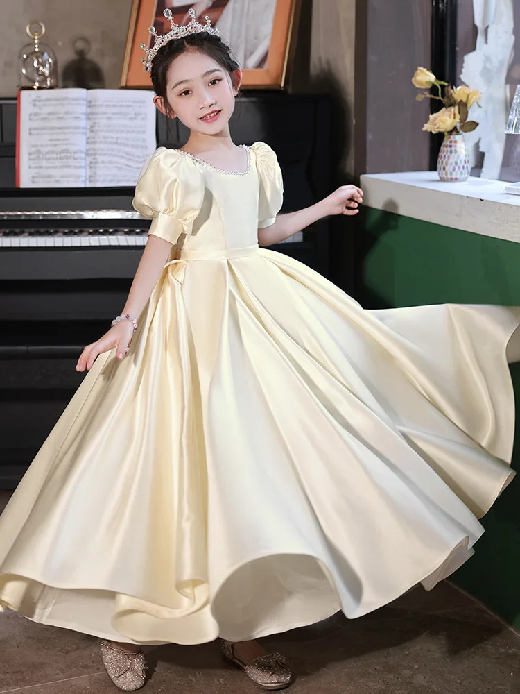 Princess Costumes for Girls 2024 Baby Dresses for Occasions Kids Fower Girl Dress for Weddings Children Bridesmaid Ball Gowns