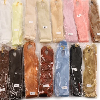 BJD bebek 80CM/40 beyaz siyah saç sıra süt ipek anti-tiftik peruk el yapımı kanca nakli malzemesi kızlar ve erkekler için saç