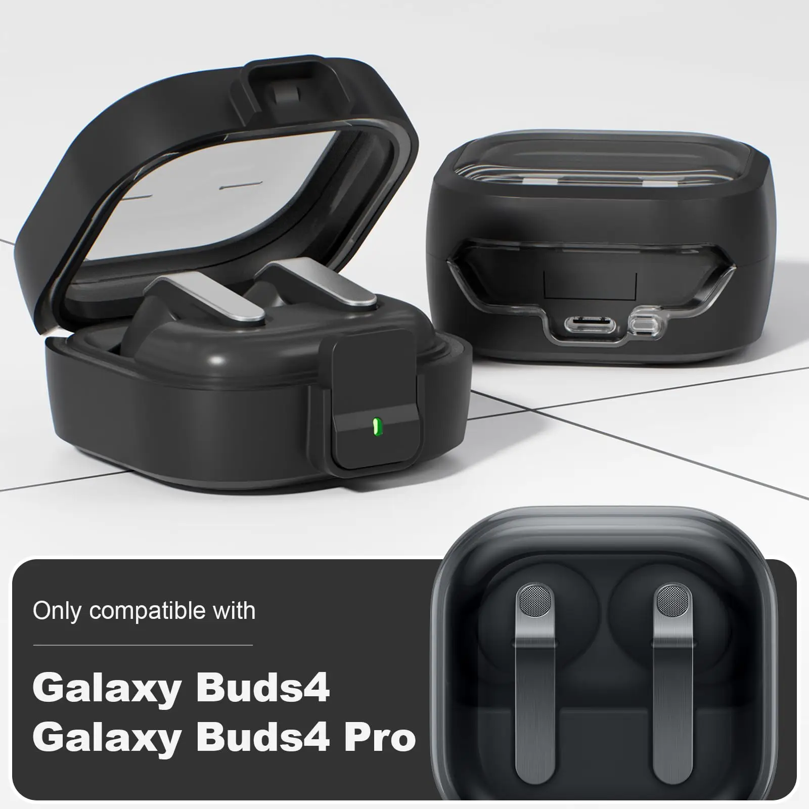 Hülle für Samsung Galaxy Buds 4/Buds 4 Pro Case (2026) mit sicherem Verschluss, durchscheinende TPU-Softschale für Buds 4 Pro / Buds 4 Case Coque