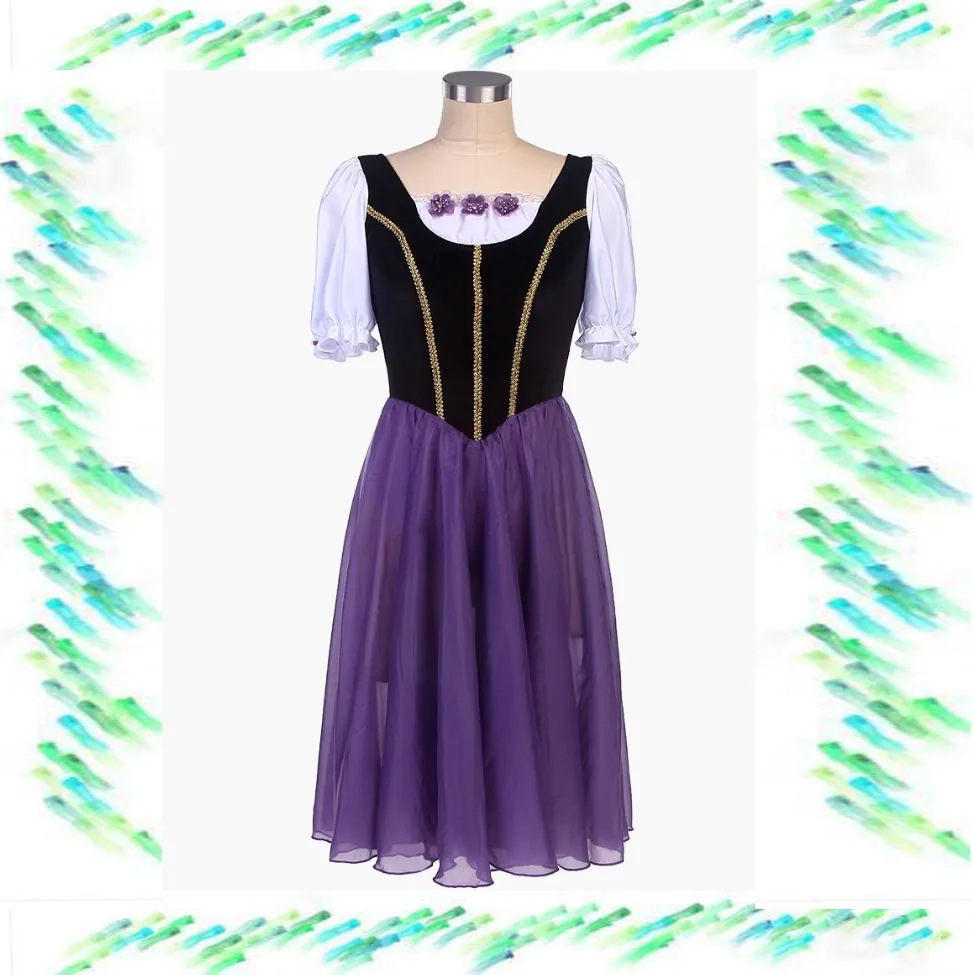 

Custom Made Ursula Long Dark Purple Black Ballet Dress,Giselle Ballet Costumes Retail Wholesale Drop Ship