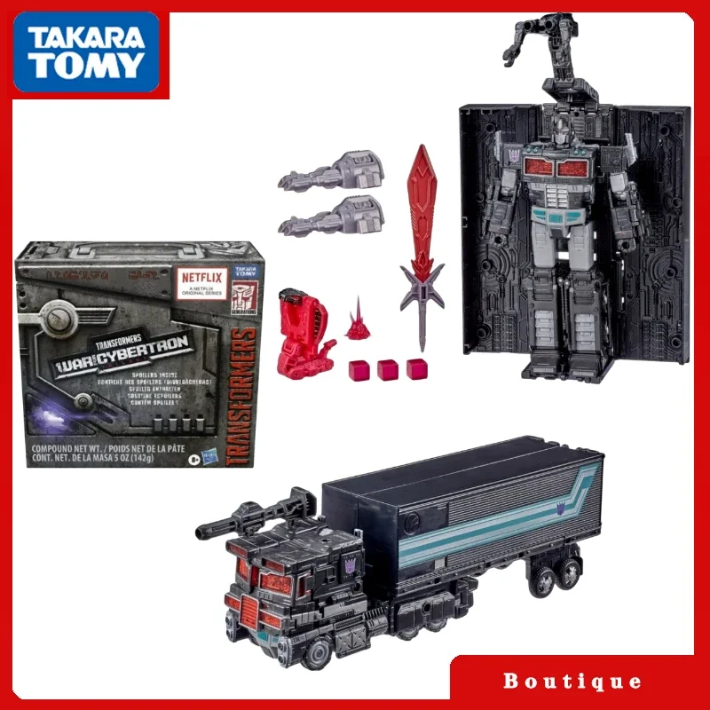 

In Stock Transformers Toys War for Cybertron Netflix Limited Spoiler Pack Dark Optimus Prime Action Figures Collectible Gifts