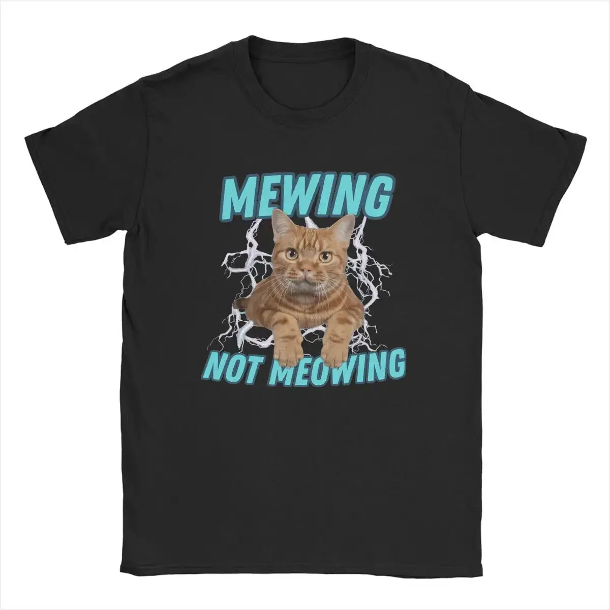 

Men Mewing Not Meowing Funny Cat T Shirt pet cute 100% Cotton Clothing Funny Sho