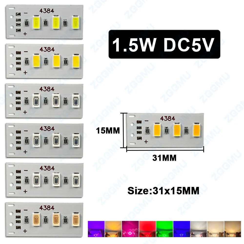 5 Pieces DC DC5V LED Light Panel 1.5W 3W 4W 12W Light Panel DIY Strip Lamp Beads Color Single Color Red Green Blue Light Panel