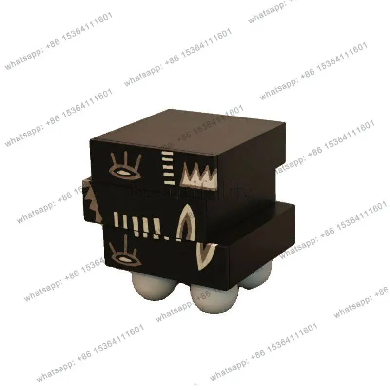 Retro Master Painting Art Designer Solid Wood Bedside Table Creative Bedroom Drawer Personalized Shaped Locker