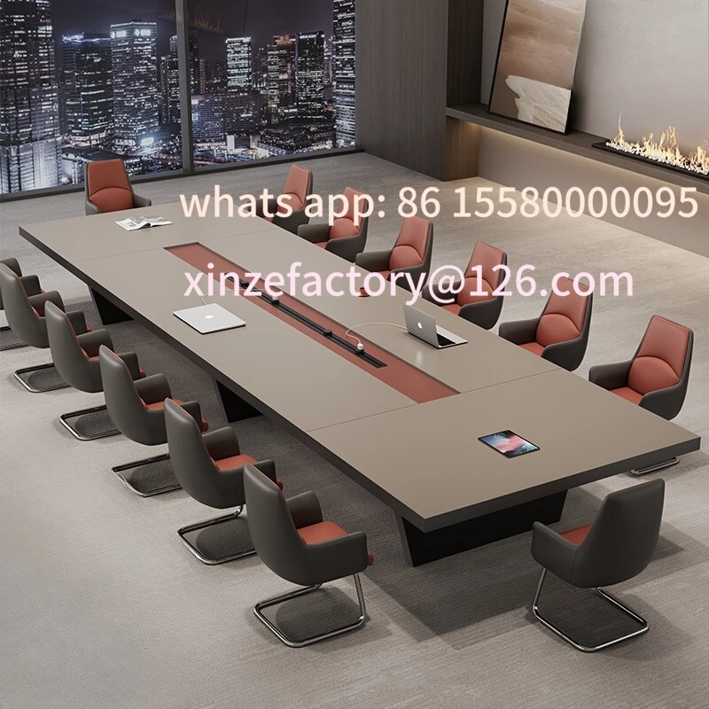 

Customizable office conference table length light luxury high-end large thickened