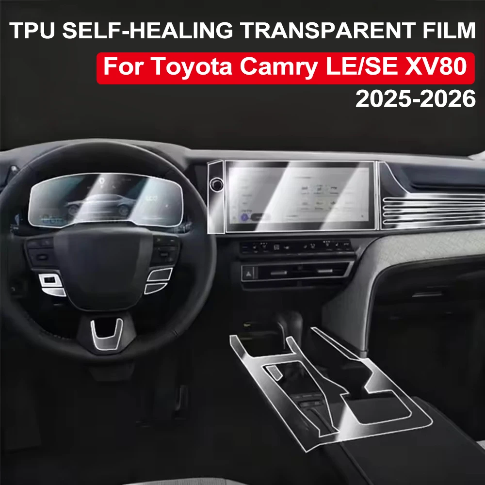 Auto TPU Innen Schutz Vorgeschnittene Film Für Toyota Camry XV80 2025-2026 Getriebe Panel Center Konsole Navigation abdeckung Zubehör