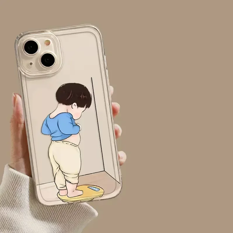 재미 있은 귀여운 소녀 소년 커플 전화 케이스 삼성 갤럭시 S22 플러스 S23 S24 울트라 S25 S21 FE 투명 연인 Fundas 소프트 커버