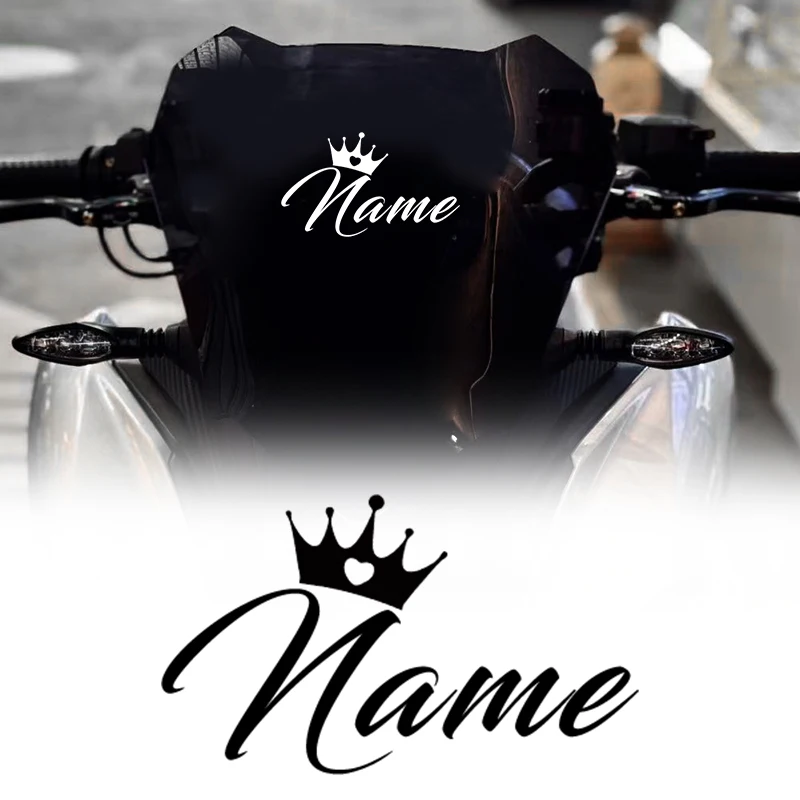 

1PC Custom Your Name Crown Design Motorcycle Sticker Self-Adhesive for Car Cup Laptop Waterproof Vinyl Decals Personalized