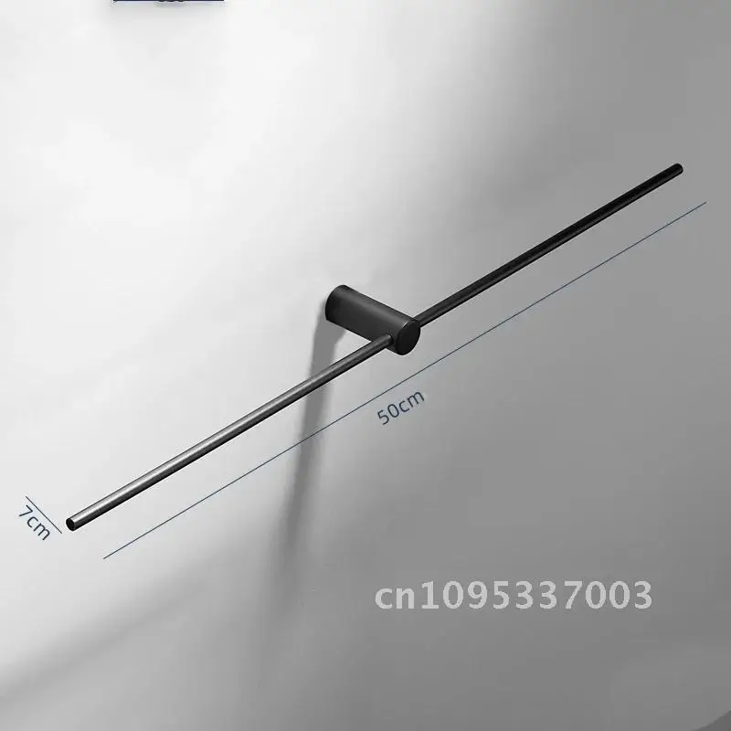 Black/Brushed Rod 304 Stainless Steel Bathroom Towel Bar Shower Hanging Mobile Rack Towel Gold Mounted Single Towel Wall Rack