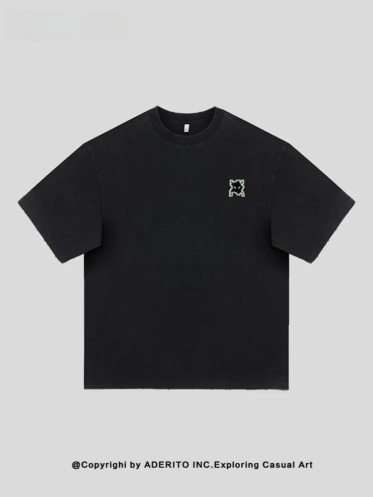 

Loose Fit round Ne ort Sve T-irt Embroidered Monster Design Casual Streetwear for Men And Women Summer Breathable Co...