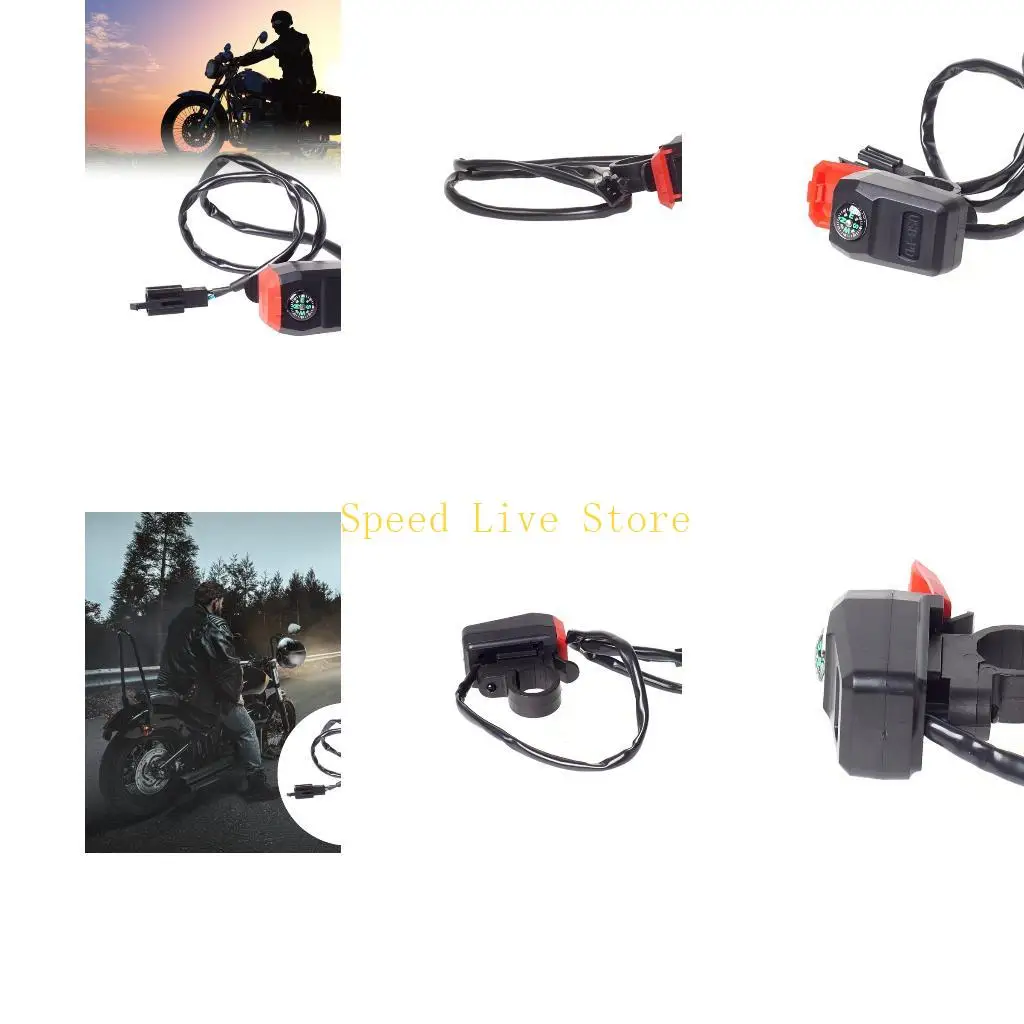 547C Double Port 5V3A Waterproof Motorcycle USB Chargers with Built In Direction Motorcycle Charging Adapter Simple Installation
