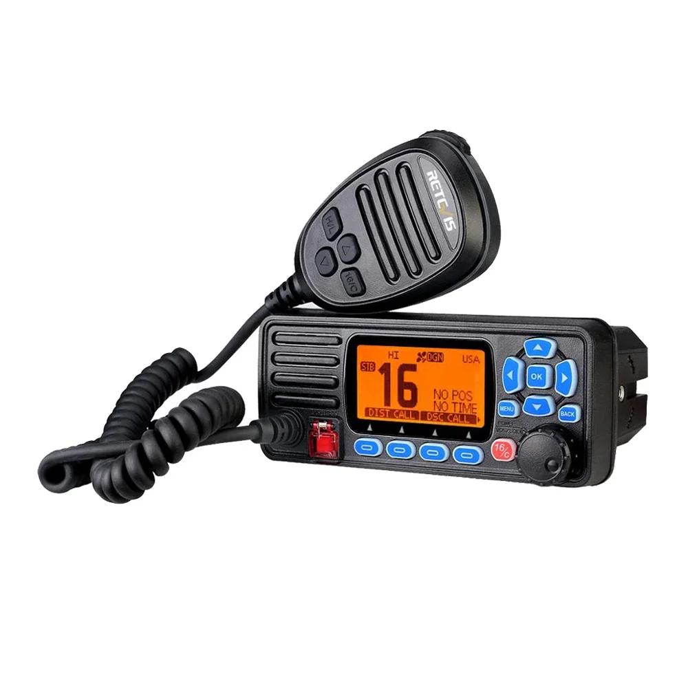 VHF Marine Radio Transceiver 25W IP67 Waterproof GPS NOAA Fixed-Mount Class D DSC Marine Transceiver (USA/INT/CAN)