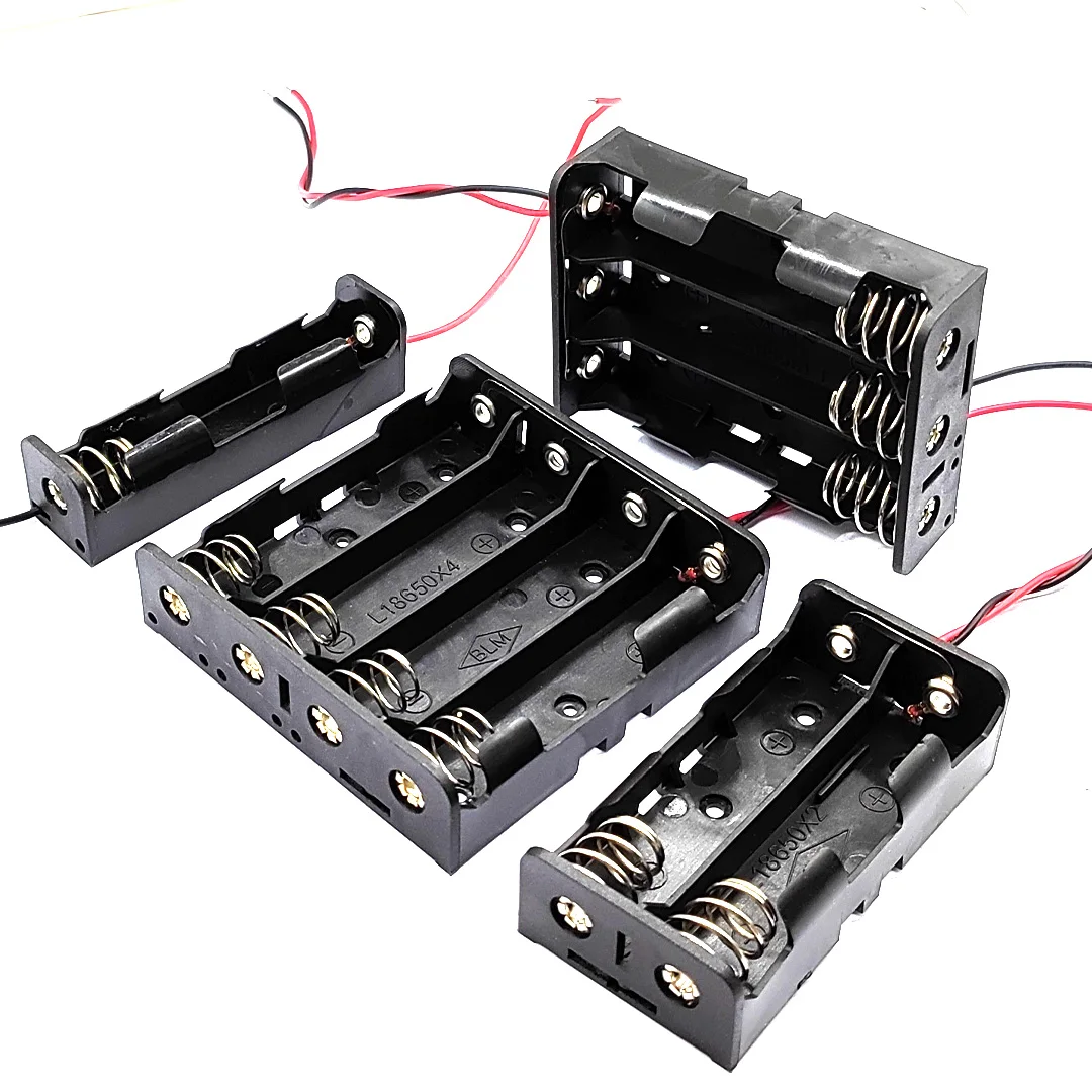 18650 Lengthened Parallel Battery Holder 18650 Battery Box 18650 Storage Box 18650 Power Bank Cases 1/2/3/4 Slots 3.7V DIY