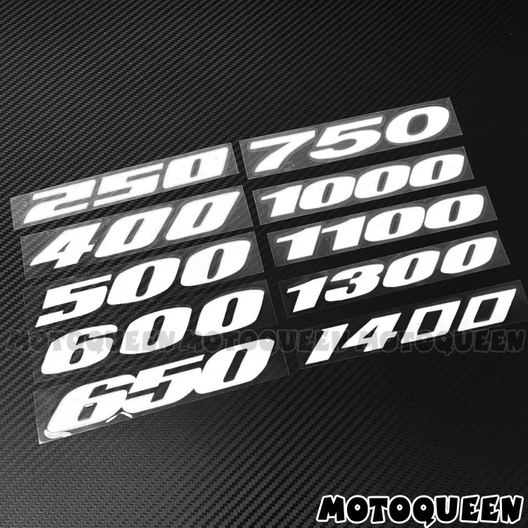 Motorcycle Body Shell Tank Pad Fairing displacement Decals Stickers for Honda Suzuki GSXR GSR 250 400 500 600 650 750 1000 1300