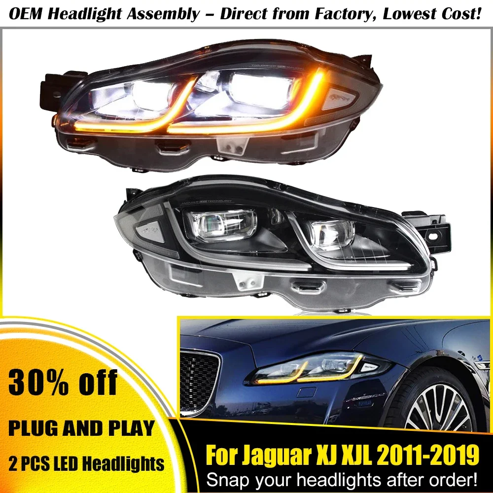 Car Styling Head Lamp for Jaguar XJL XJ LED Headlight Projector Lens 2011-2019 XJ New Design DRL Signal Automotive Accessories